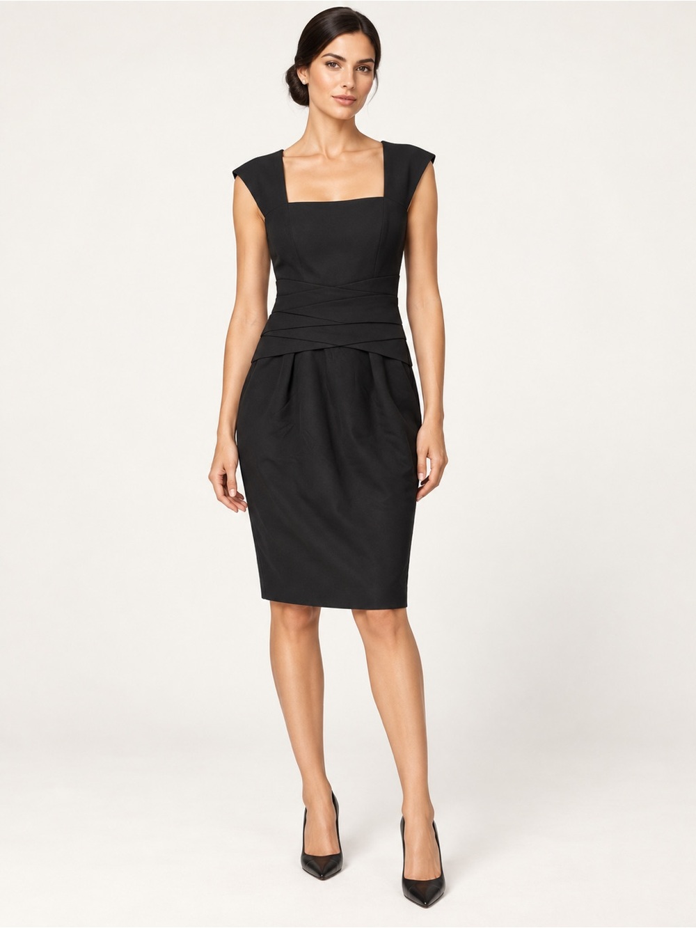 🌺 REISS Black Tailored Sheath Dress,